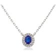 Oval Saphire Pendant with Diamond Halo For Sale