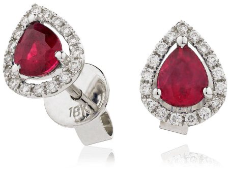 RUBY HALO STUD EARRINGS Online Sale