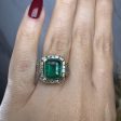 Enchanted  Emerald Cut 5 Carat Halo Engagement Ring Online Hot Sale