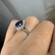 Hailey  Pear Cut 3 Carat Halo Blue Sapphire Engagement Ring HAPS11S Discount