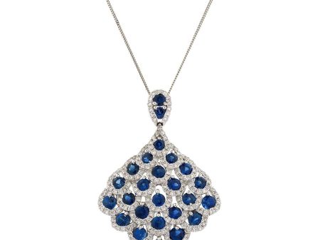 Sapphire and Diamond Drop Pendant Online Hot Sale