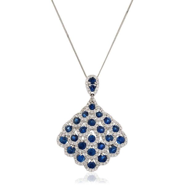 Sapphire and Diamond Drop Pendant Online Hot Sale