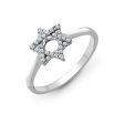 18ct White 0.13ct Diamond Star of David Ring Online