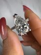 Starry  5 Carat Pear Shape Diamond Shoulder Engagement Ring For Cheap