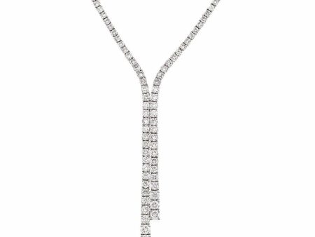 DIAMOND BOW TIE NECKLACE IN 18K WHITE GOLD For Cheap