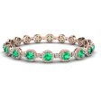 Round Brilliant Shape 8.5 Carat Emerald Gem Featuring Diamond Halo Bracelet BRHARBE Online