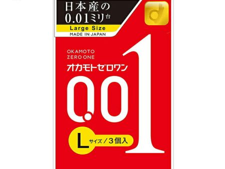 Zero One 0.01mm L size condom 3 pieces on Sale