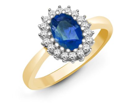 9ct Yellow Gold Diamond And Sapphire Ring Online Hot Sale