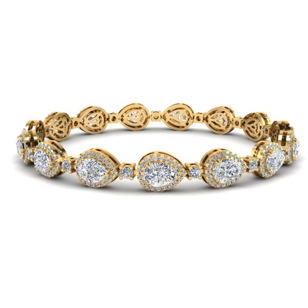 Oval Shape Halo 9 Carat Diamond Bracelet BRHAOC Hot on Sale