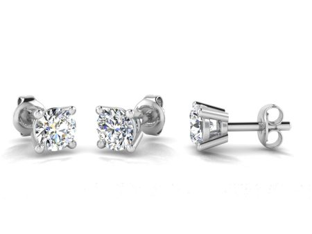 Round Brilliant Diamond Stud Earrings 4 Claw - ESRB4B Online now