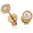 Chastity Round  Brilliant Diamond Rub over Over Setting Solitaire Stud Earrings in 18ct White Gold in 18ct White Gold Sale