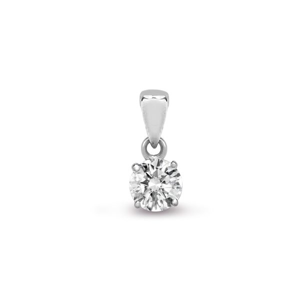 18ct White Gold 1.00ct 4 Claw Diamond Solitaire Pendant Sale