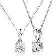 Round Cut Solitaire Diamond in Four Claw Setting Loop Pendant Cheap