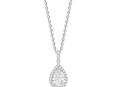 Pear Halo Diamond Pendant Discount