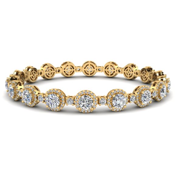 Round Brilliant Shape Halo 8.5 Carat Diamond Bracelet BRHARB Online