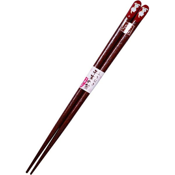 Ishida Painted Japanese chopsticks Wakasa zodiac lacquer Dog design Traditional Made in Japan Red Approx. 20.5cm Online