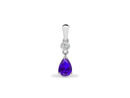 9ct White Diamonds - 4pts Tanzanite - 60pts Drop Pendant Online Hot Sale