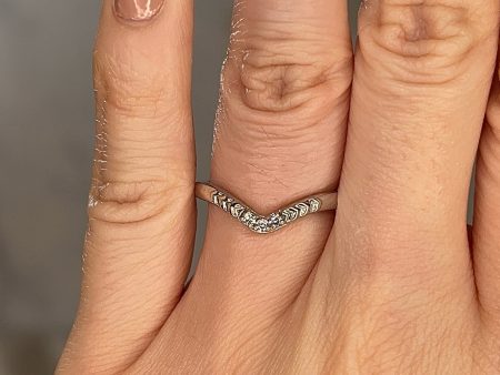 Vera  Subtle Foliage V Shaped 0.06ct Diamond Eternity Ring ET40 For Cheap