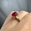 Reta  Three Stone Round Cut Ruby Trilogy Engagement Ring 3SRB11R Cheap