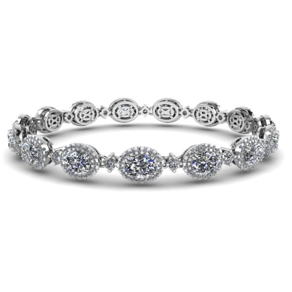 Oval Shape Halo 9 Carat Diamond Bracelet BRHAOC Hot on Sale