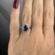 Hailey  Pear Cut 3 Carat Halo Blue Sapphire Engagement Ring HAPS11S Discount