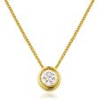 Round Solitaire Diamond Rub Over Setting Pendant For Sale