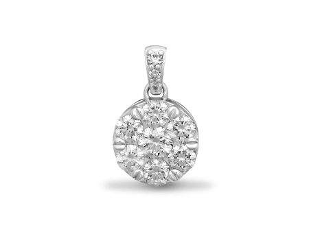 18ct White 1.00ct Diamond Cluster Pendant Online now