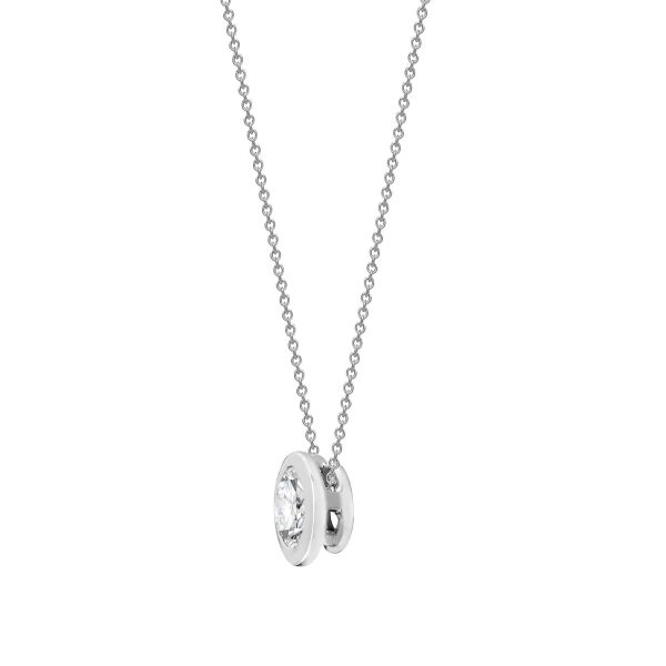 18ct White 1.00ct Threaded Rub over set Diamond Pendant Online now