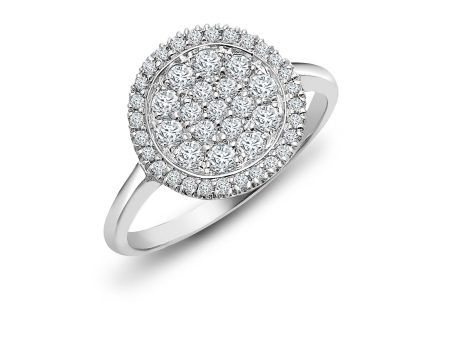 18ct White 0.55ct Dia Cluster Circle Ring on Sale