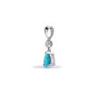 9ct White Diamonds -4pts Aquamarine -90pts Drop Pendant For Discount