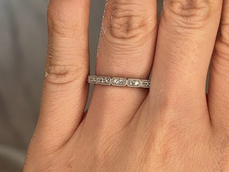 Kye  Rectangle Pattern 0.10ct Diamond Half Eternity Ring ET76 Discount