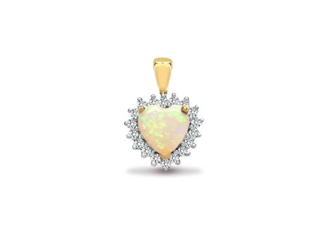 18ct White Gold Diamond And Opal Pendant Fashion