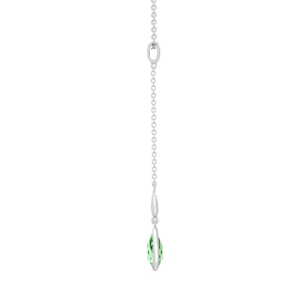 18ct White Gold Diamond And Green Amethyst Necklace on Sale