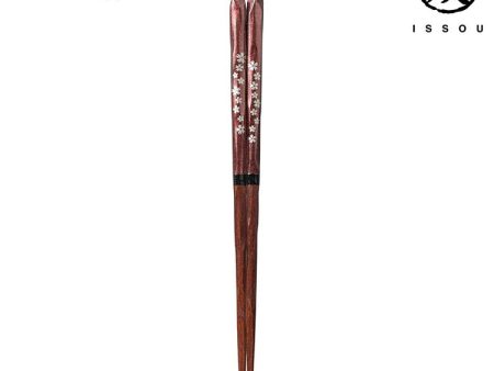 A pair of painted Japanese Ishida chopsticks, Kezurizakura, Sakura Cherry Blossom Design on Sale