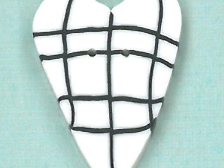 white plaid heart - black & white For Cheap