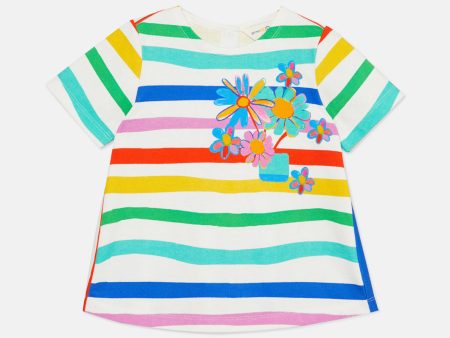 Stripe Flower Kids Top Hot on Sale