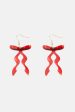 Red Ribbon Earrings For Cheap