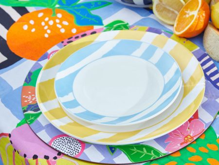 Stripe Blue Plate Sml Cheap