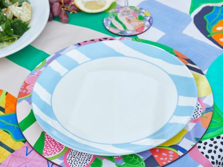 Stripe Blue Plate Lge Online now