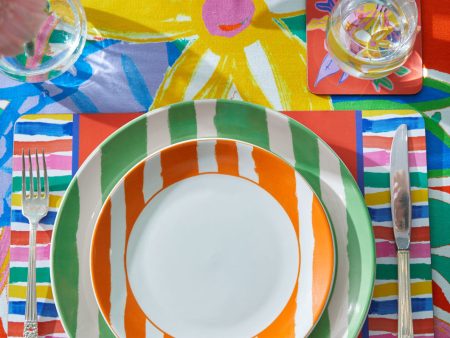 Stripe Orange Plate Sml Online