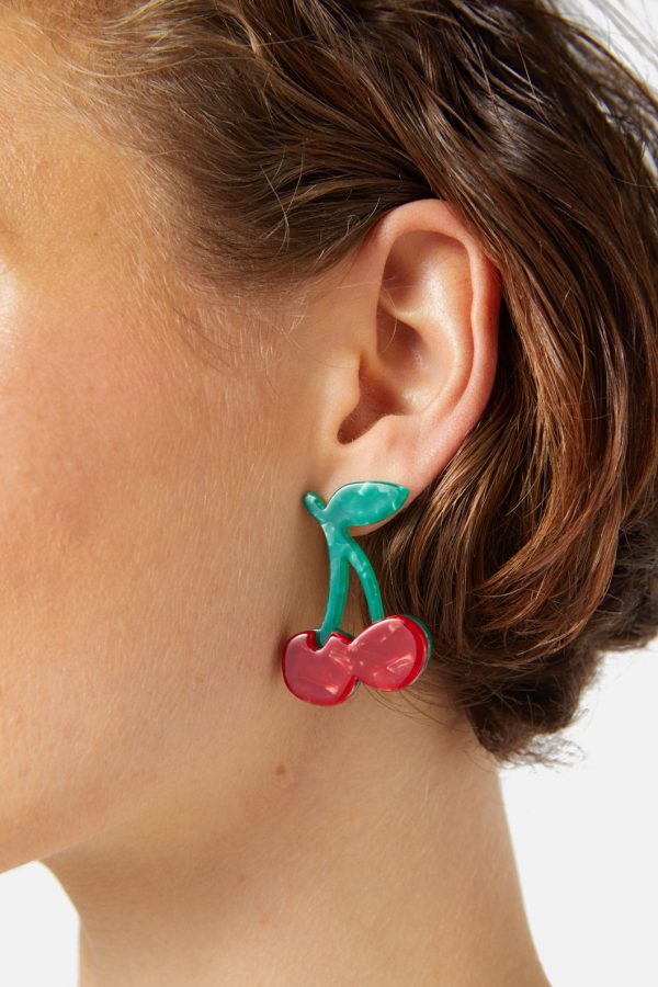 Red Cherry Earrings Hot on Sale