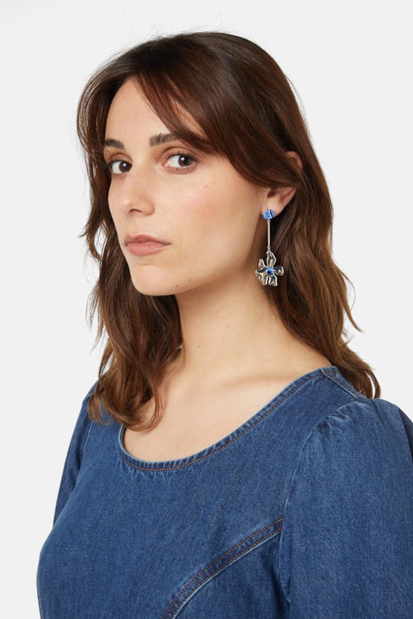 Tropic Check Silver Drop Earrings Cheap