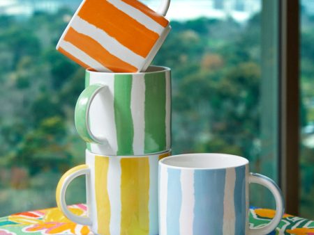 Stripe Blue Mug Discount