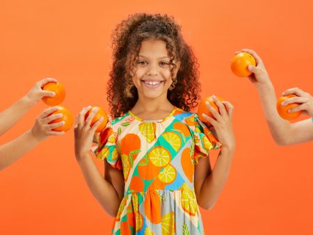 Orange Kids Dress Fashion