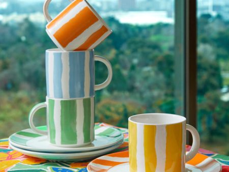 Stripe Yellow Mug Hot on Sale