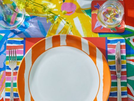 Stripe Orange Plate Lge Online