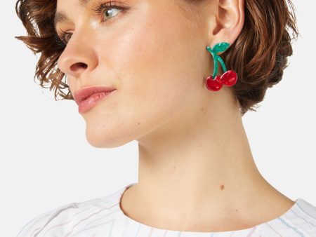 Red Cherry Earrings Hot on Sale