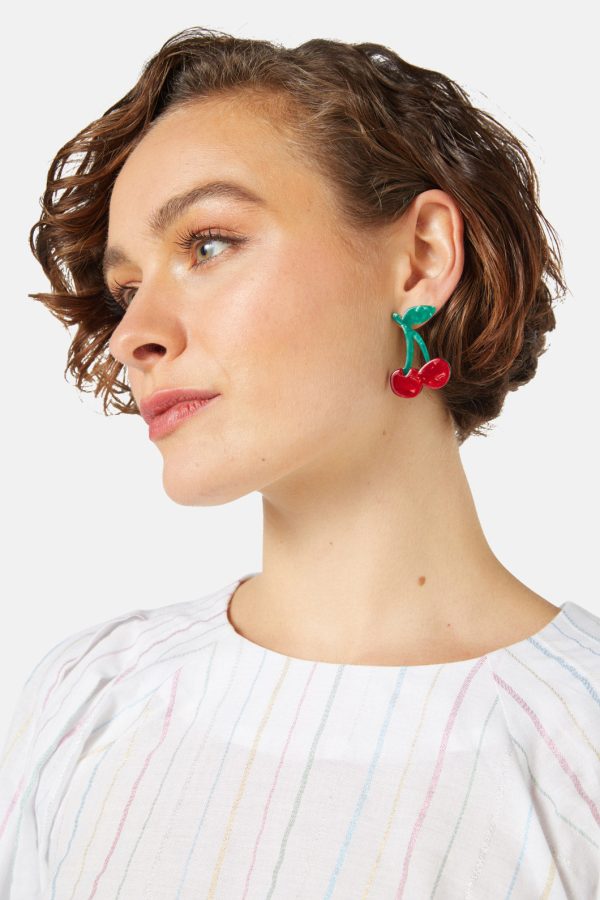 Red Cherry Earrings Hot on Sale