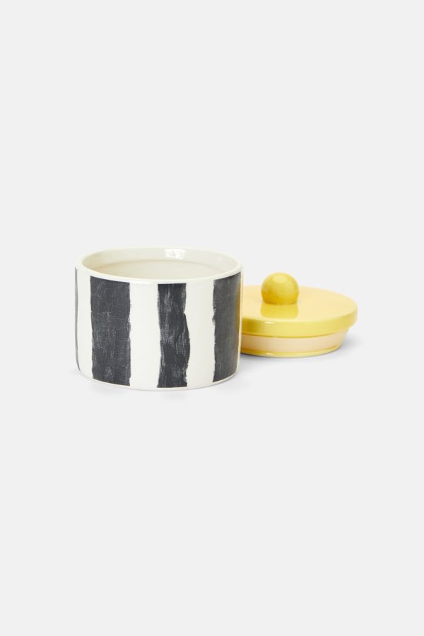 Stripe Ceramic Cannister Sml For Discount