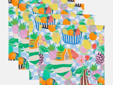 Fruit Check Napkin Set 4 Cheap